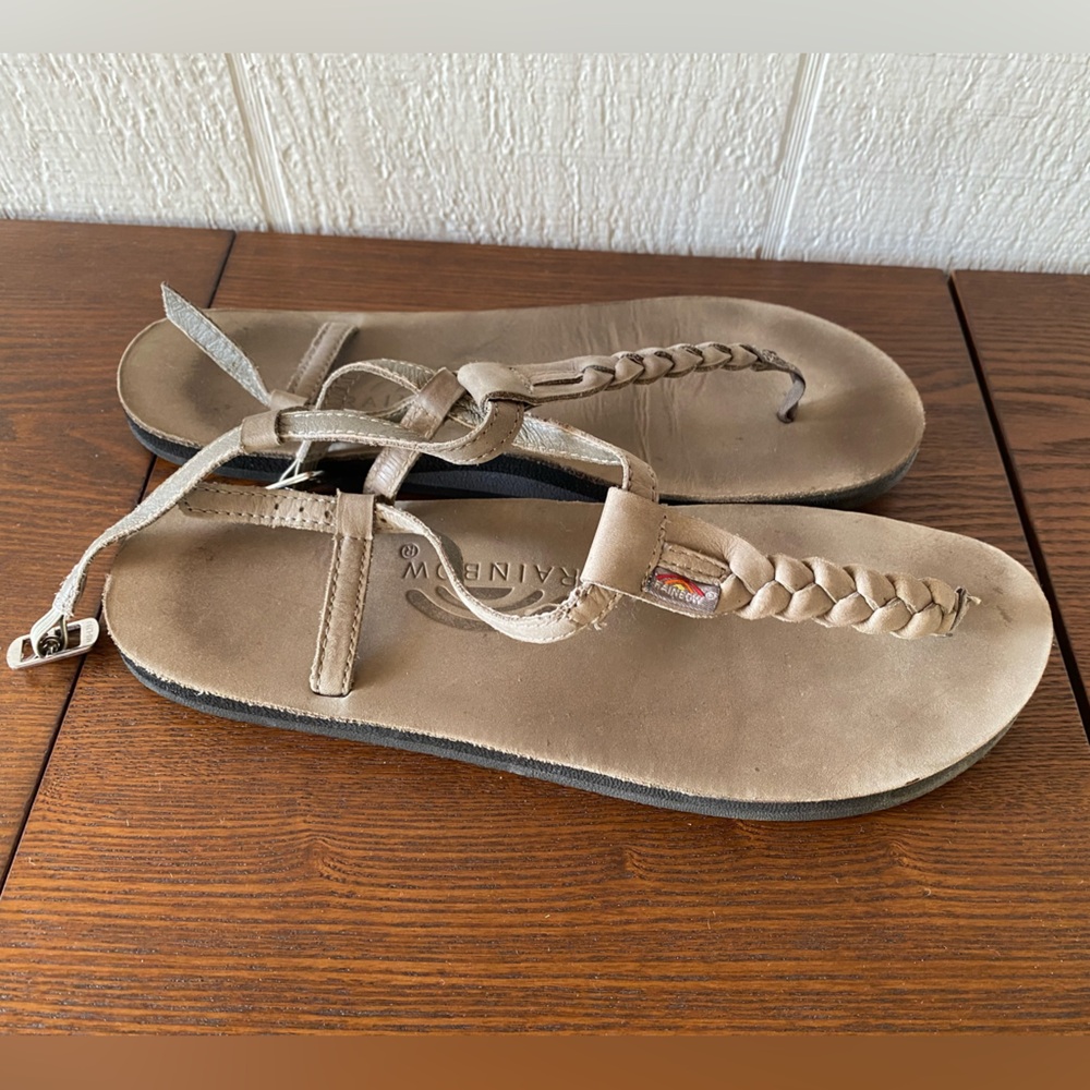Rainbow Sandals Grey & Braided